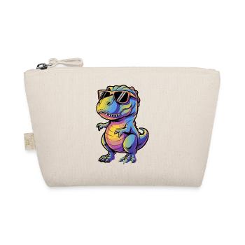 Cooler Dinosaur Mit Sonnenbrille - Bio-Täschchen - Natur - Vorne