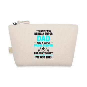 Heart + Padel – Super Dad Padel Player - Organic Pouch - nature - Front