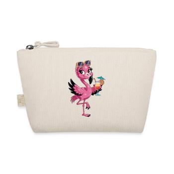  Flamingo Mit Sonnenbrille Und Cocktail Tropischer - Bio-Täschchen - Natur - Vorne