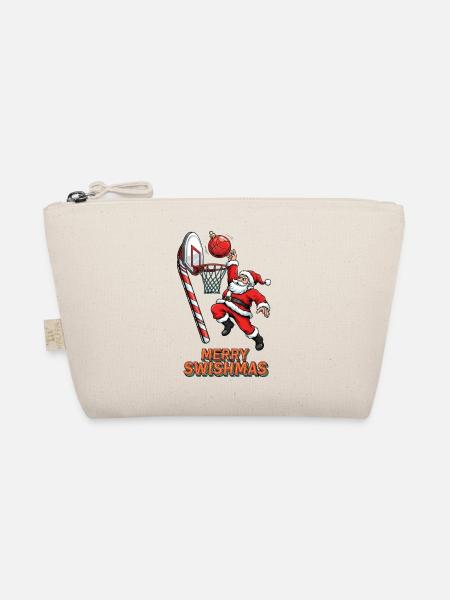 Merry Swishmas Santa Dunk Basketball - Bio-Täschchen - Natur - Vorne