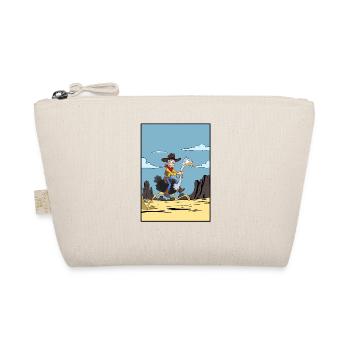 Cowboy riding emu in desert - Organic Pouch - nature - Front
