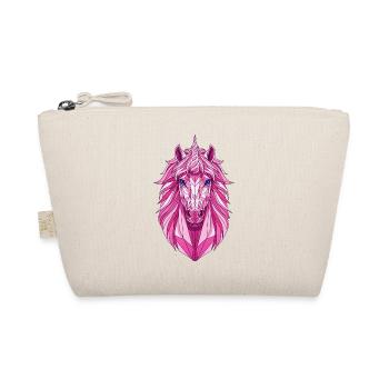 Polygonal Pink Unicorn - Organic Pouch - nature - Front