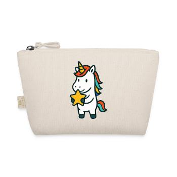 Niedliches Einhorn mit leuchtend gelbem Stern Maskottchen - Bio-Täschchen - Natur - Vorne