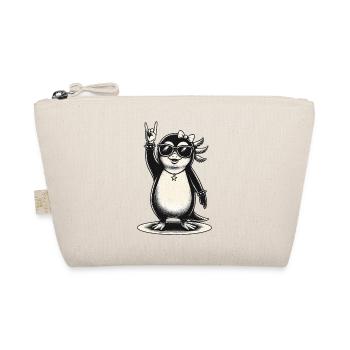 Rockiger Pinguin mit Sonnenbrille - Bio-Täschchen - Natur - Vorne