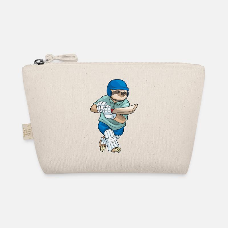 Faultier Cricket Cricketschläger Sport Bio-Täschchen