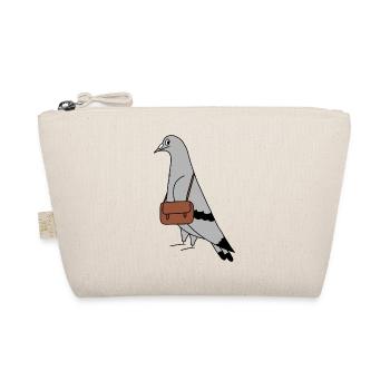 Pigeon with Bag – Urban Minimal Illustration - Organic Pouch - nature - Front