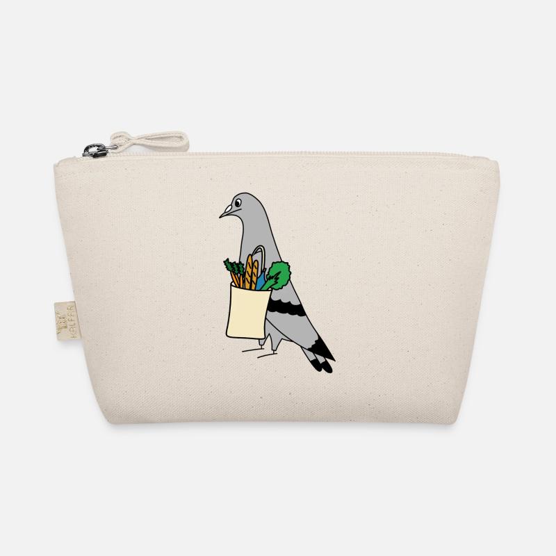 Pigeon Grocery Bag – Urban Minimal Illustration - Bio-Täschchen - Natur