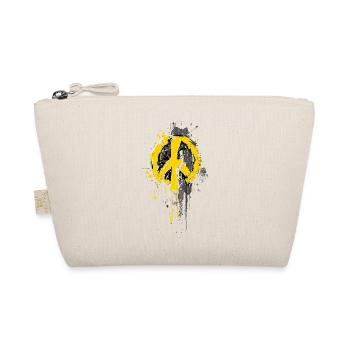 Peace Sign – Yellow Street Art - Organic Pouch - nature - Front