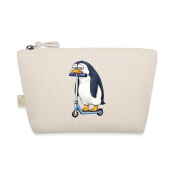 Cute Penguin Scooter Lonely Boredom - Organic Pouch - nature - Front