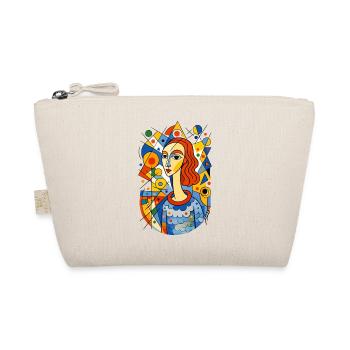Abstract Women Portrait with Shapes and Colors - Organic Pouch - nature - Front