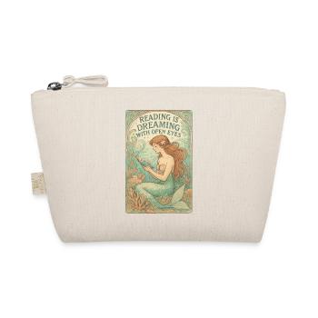 Mermaid Book: Reading is dreaming with eyes open - Organic Pouch - nature - Front