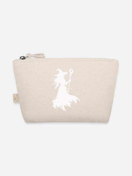 Witches silhouette with staff - Organic Pouch - nature - Front