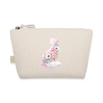 Fox Silhouette Watercolor Flowers - Organic Pouch - nature - Front