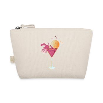 Disco Cocktail – Pinker Martini mit spritzender Di - Bio-Täschchen - Natur - Vorne