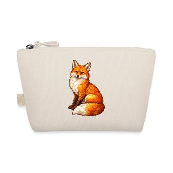 Fox Motif Stained Glass Window Look Animal Motif - Organic Pouch - nature - Front