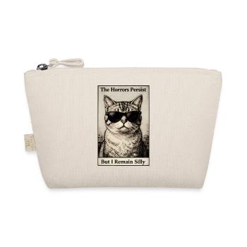 Funny Cat in Sunglasses The Horrors Persist - Organic Pouch - nature - Front