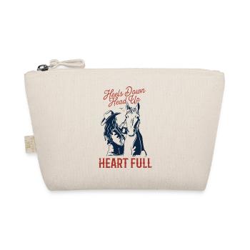 Reitsport - Heels down, head up, heart full. - Bio-Täschchen - Natur - Vorne