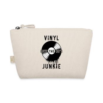 Vinyl Junkie Love The 80s Retro Record Player Art - Bio-Täschchen - Natur - Vorne
