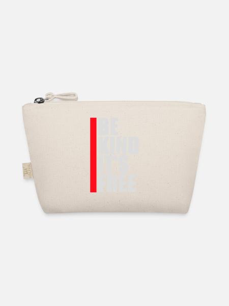 Be Kind It's Free Freundlichkeit Statement Spruch - Bio-Täschchen - Natur - Vorne