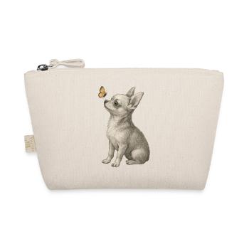 Chihuahua dog looking at butterfly - Organic Pouch - nature - Front