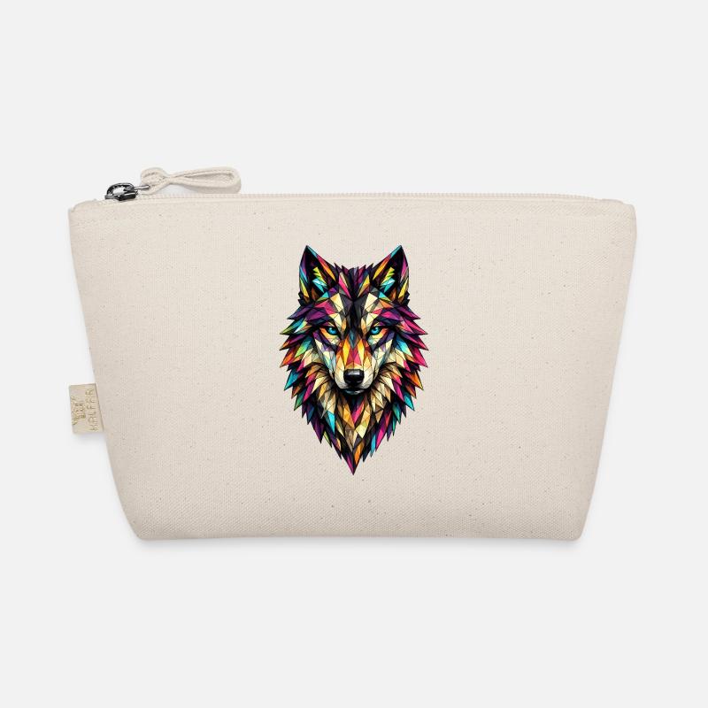 Color Geometric Wolf Organic Pouch
