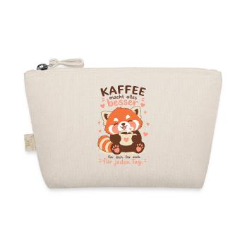 Roter Panda mit Kaffee - Bio-Täschchen - Natur - Vorne