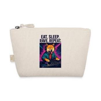 Shiba Inu DJ: Eat Sleep Rave Repeat Streetwear - Organic Pouch - nature - Front