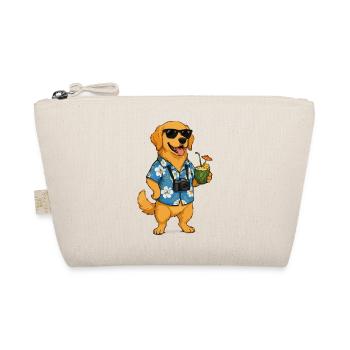 Beach dog with camera and cocktail - Organic Pouch - nature - Front