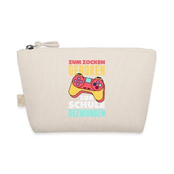 Zum Zocken Geboren Zur Schule Gezwungen Gamer - Bio-Täschchen - Natur - Vorne