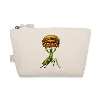 Praying Mantis Weightlifting Burger Comic - Organic Pouch - nature - Front