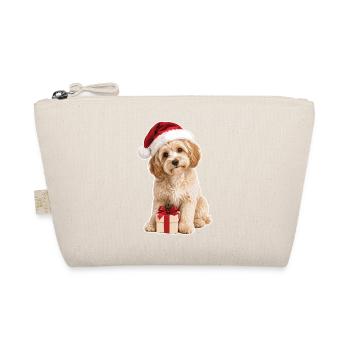 Petit chien de Noël mignon avec cadeau - Trousse biologique - nature - Devant