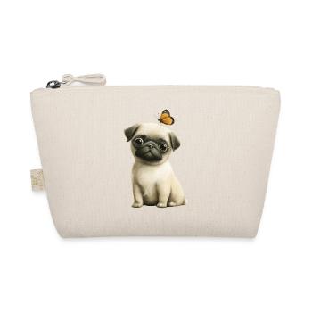 Mops mit Schmetterlingen - Bio-Täschchen - Natur - Vorne