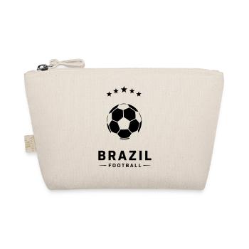 Brazil Flag Football Soccer Ball Design - Organic Pouch - nature - Front