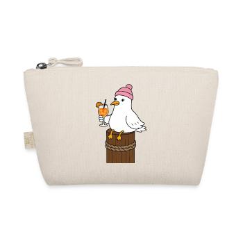 Seagull with cap and cocktail - Organic Pouch - nature - Front