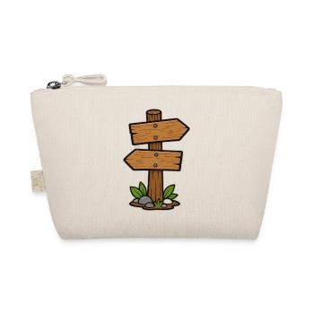 Holzschild im Wald – Comic-Stil - Bio-Täschchen - Natur - Vorne