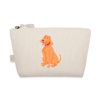Glücklicher brauner Hund mit rotem Halsband - Bio-Täschchen - Natur - Vorne