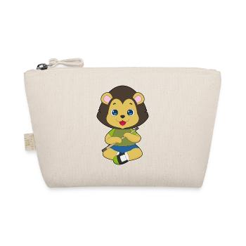 Lion Musician Flute Music - Organic Pouch - nature - Front
