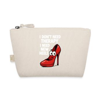 High Heels Therapy Cartoon: Comic Shoes Saying - Organic Pouch - nature - Front
