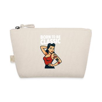 T-shirt rétro classique de la fille pin-up née pour être - Trousse biologique - nature - Devant