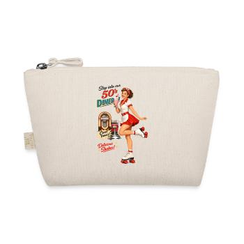 50s Diner Pin-Up on Roller Skates - Organic Pouch - nature - Front