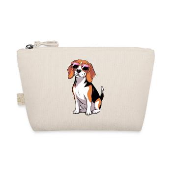 Beagle-Hund mit Sonnenbrille - Bio-Täschchen - Natur - Vorne