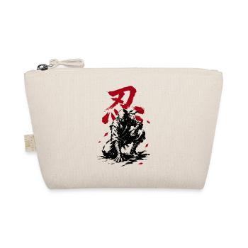 Shinobi Ninja with Japanese Kanji - Organic Pouch - nature - Front