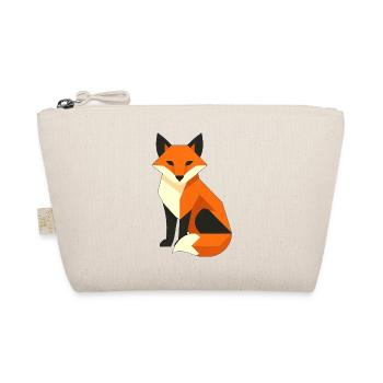 Geometric Fox – Dark Fox Design - Organic Pouch - nature - Front