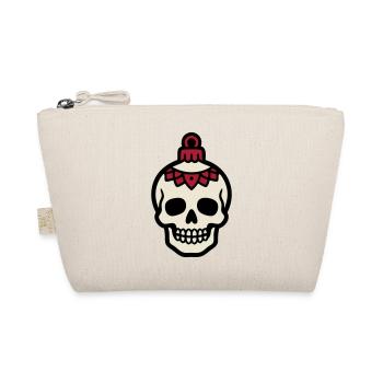 Totenkopf Christbaumkugel Logo - Bio-Täschchen - Natur - Vorne