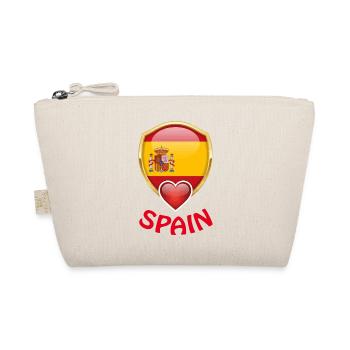 Spain Spanien Flagge Wappen Herz Fan T-Shirt - Bio-Täschchen - Natur - Vorne