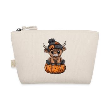 Kürbis-Kuh im Halloween-Look - Bio-Täschchen - Natur - Vorne