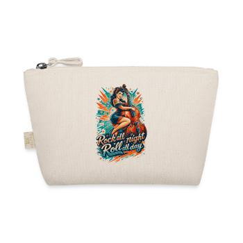 Rockabilly Pin-Up Girl mit Kontrabass Design - Bio-Täschchen - Natur - Vorne