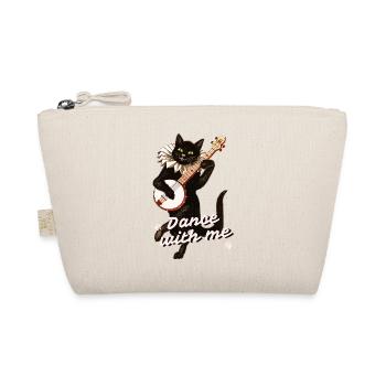 Dance with Me – Schwarze Katze mit Banjo - Bio-Täschchen - Natur - Vorne