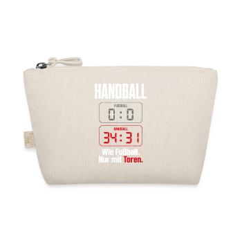 Anzeigetafel 0:0 vs 34:31 – Handballer Shirt - Bio-Täschchen - Natur - Vorne