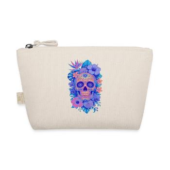 Halloween Sugar Skull Sugarskull blau - Bio-Täschchen - Natur - Vorne